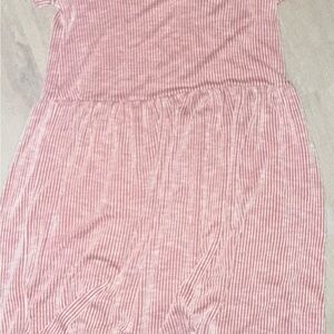 Pink and white Striped Dress
